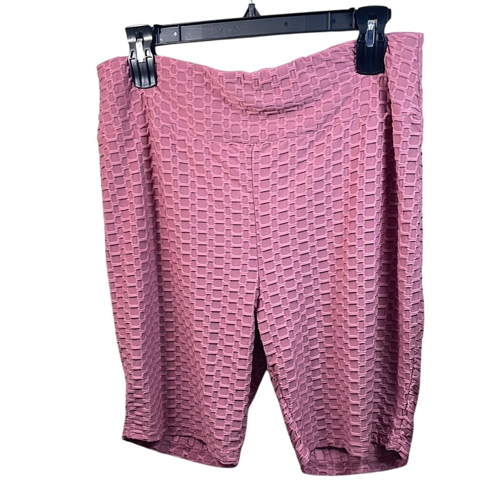 Textured Biker Shorts Activewear Athletic Gym Workout Casual‎